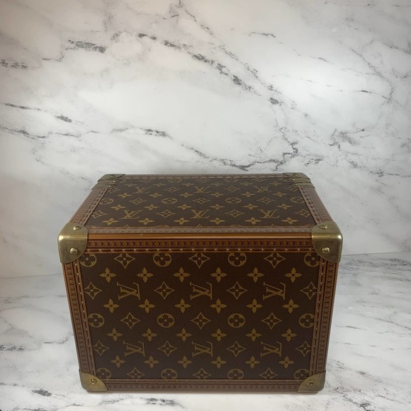 ❌❌ Louis Vuitton Monogram Trunk Boite Flacons Beauty Vanity Case Vintage Hard - Picture 10 of 13